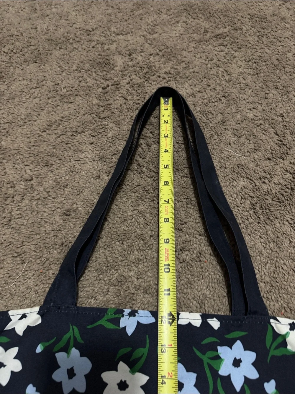 Kate Spade Tote-Navy Floral-Cloth-OpenTop-Large Size-GUC